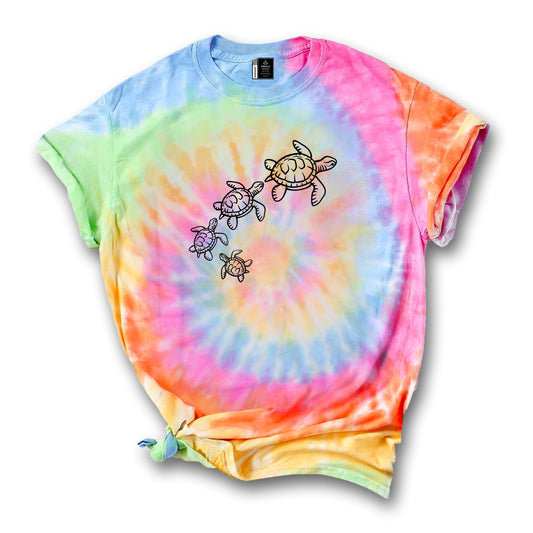 Women Tie Dye Turtle Shirt