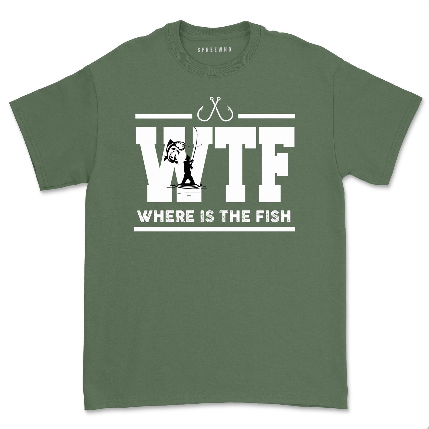 WTF T-Shirt Funny Fishing Where Is the Fish Tee Shirts