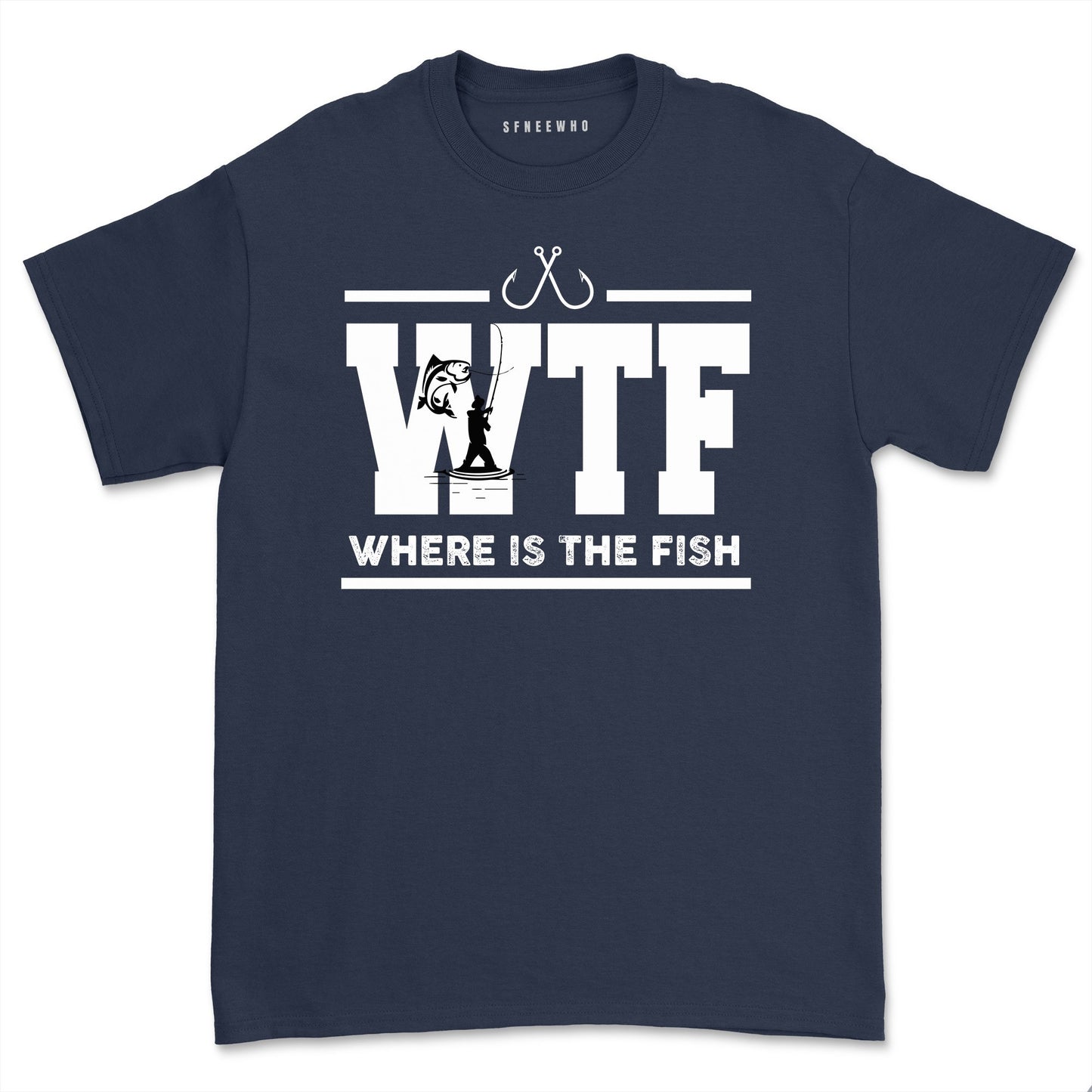 WTF T-Shirt Funny Fishing Where Is the Fish Tee Shirts